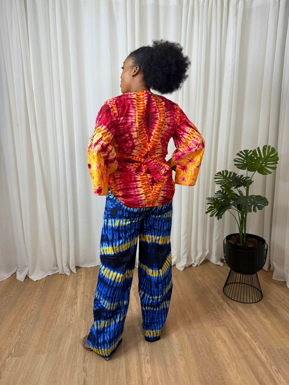 Sunburst Batik Top & Indigo Palazzo Set