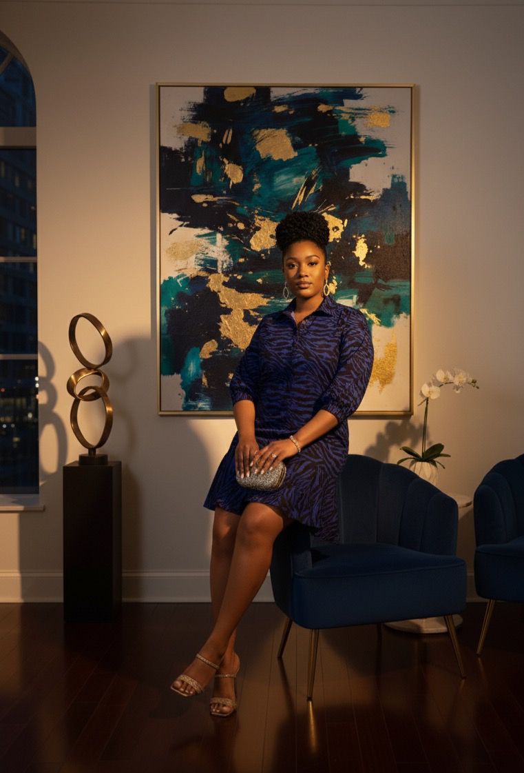 Royal Blue Zebra Print Shirt Dress